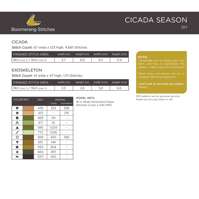 Boomerang Stitches - Cicada Season