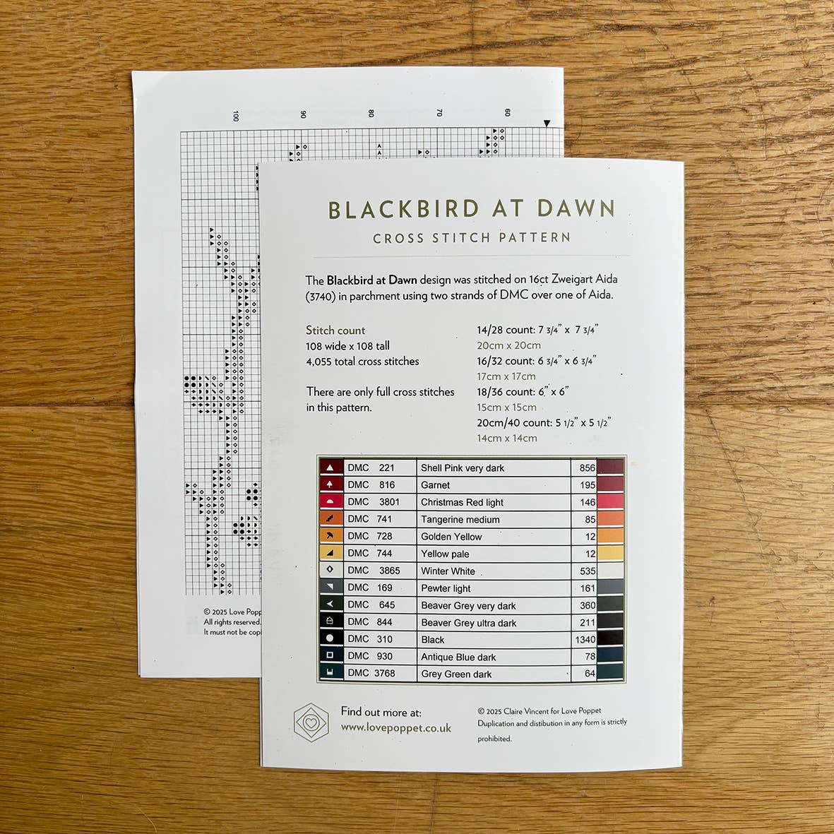 Blackbird at Dawn - Printed Pattern