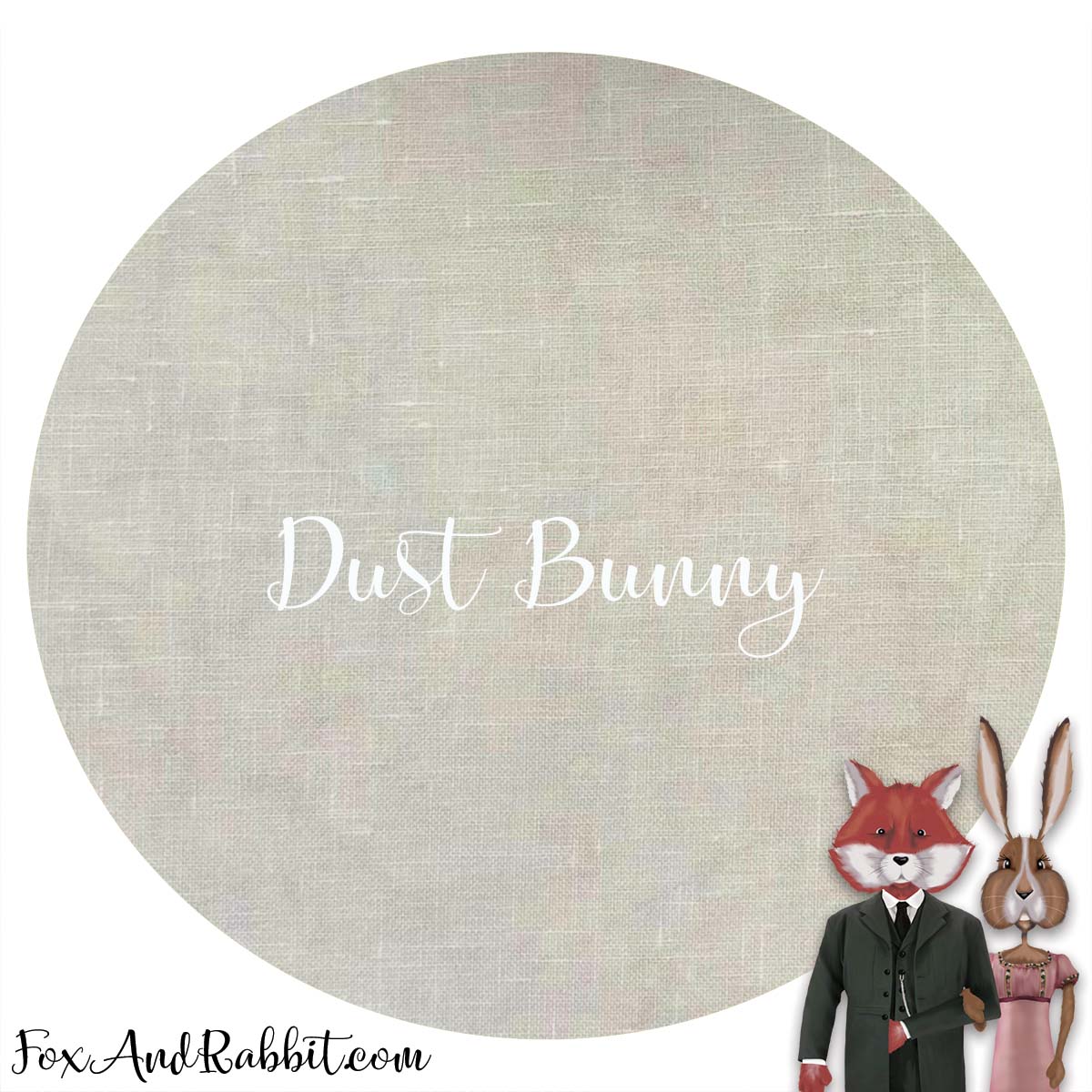 Hand Dyed Aida - Fox and Rabbit Dust Bunny