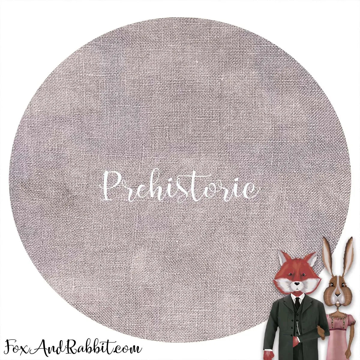 Hand Dyed Linen - Fox and Rabbit Prehistoric