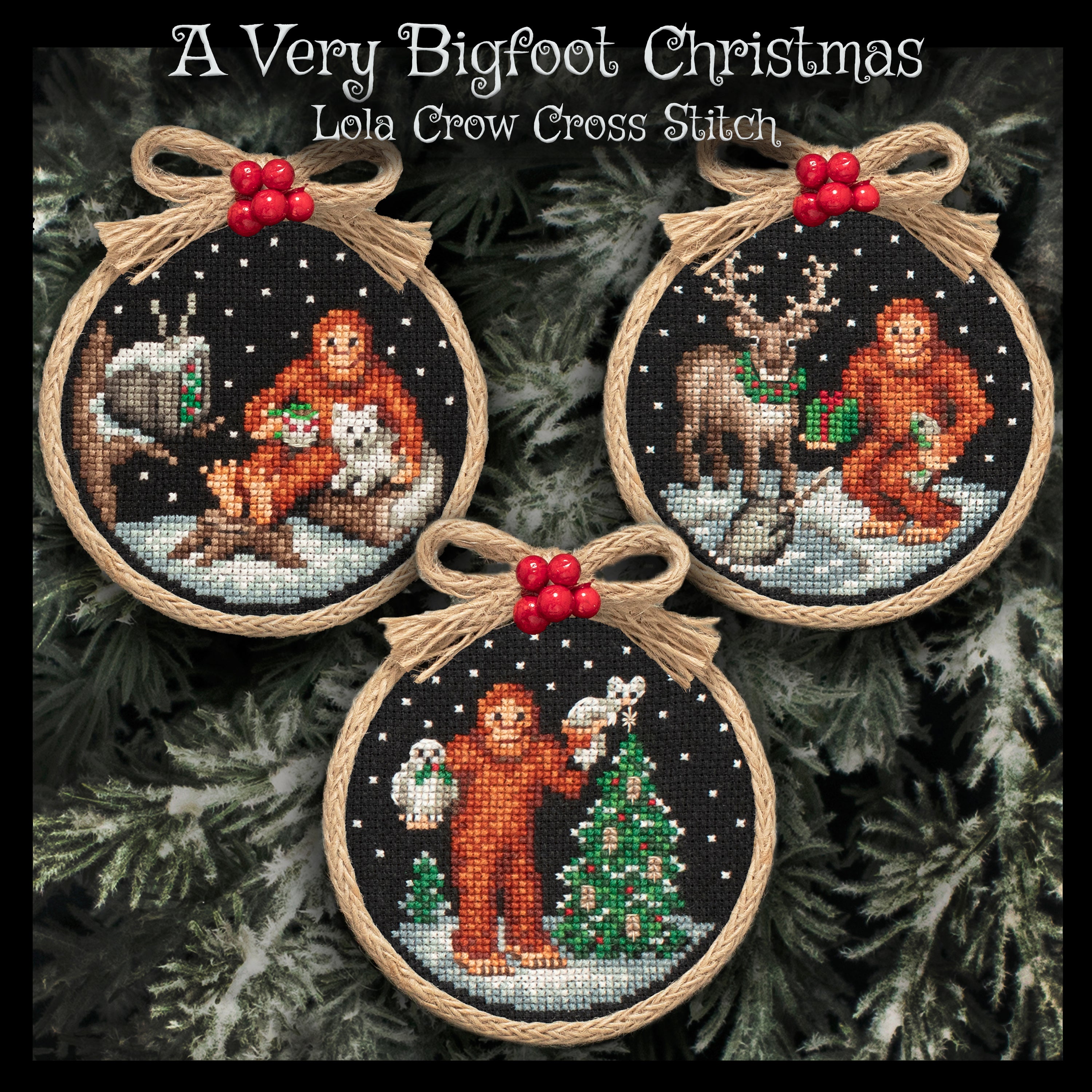 Lola Crow - A Very Bigfoot Christmas Ornament Set