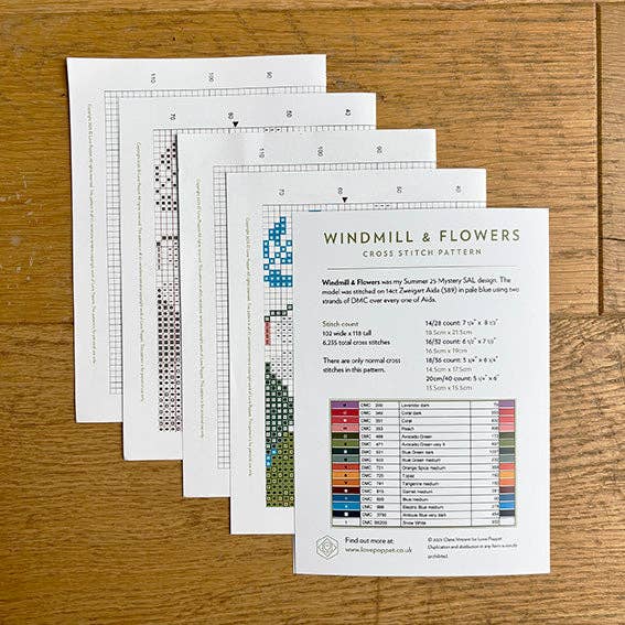 Windmill & Flowers - Printed Chart
