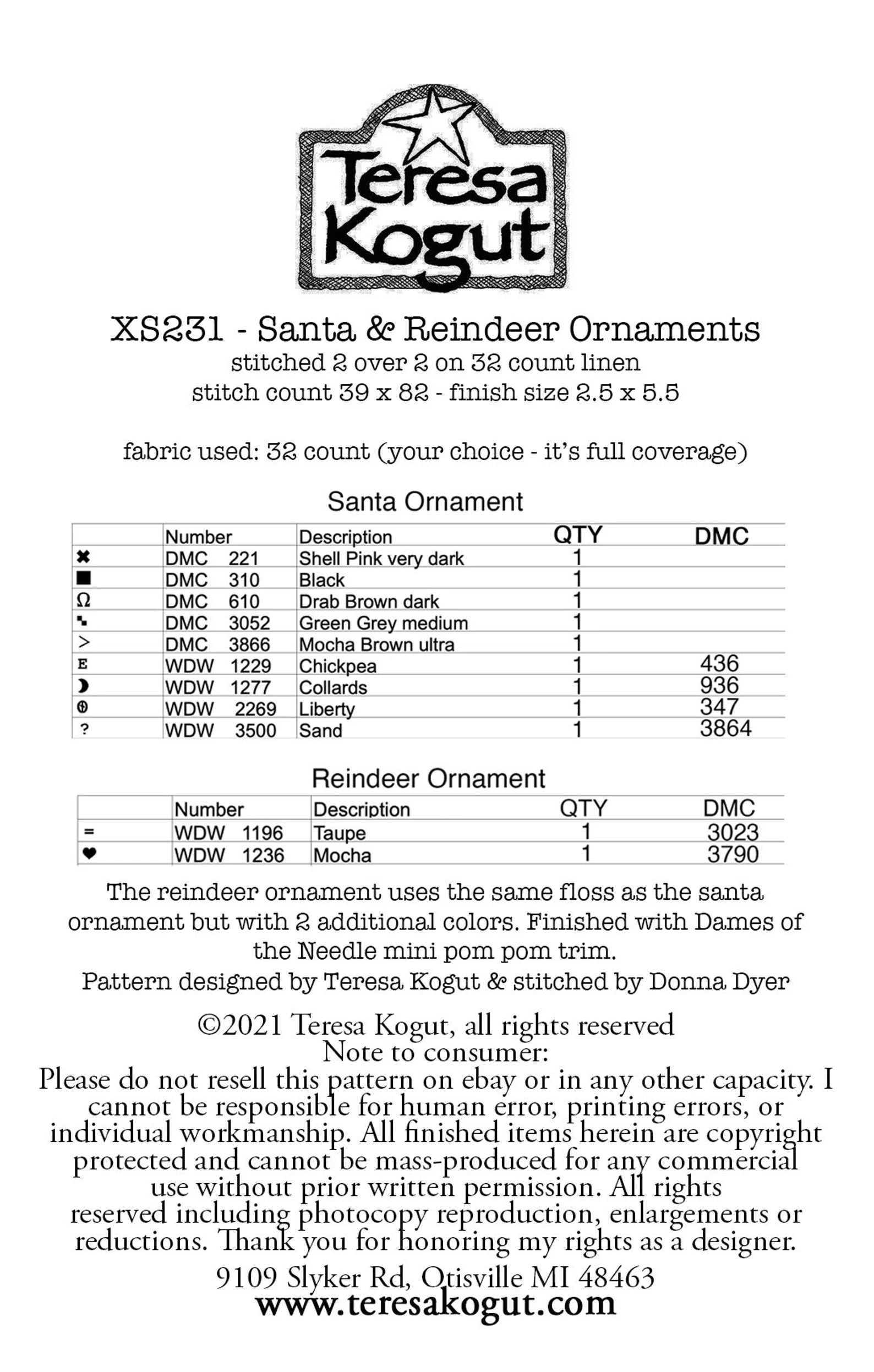 Teresa Kogut - Santa & Reindeer Ornaments