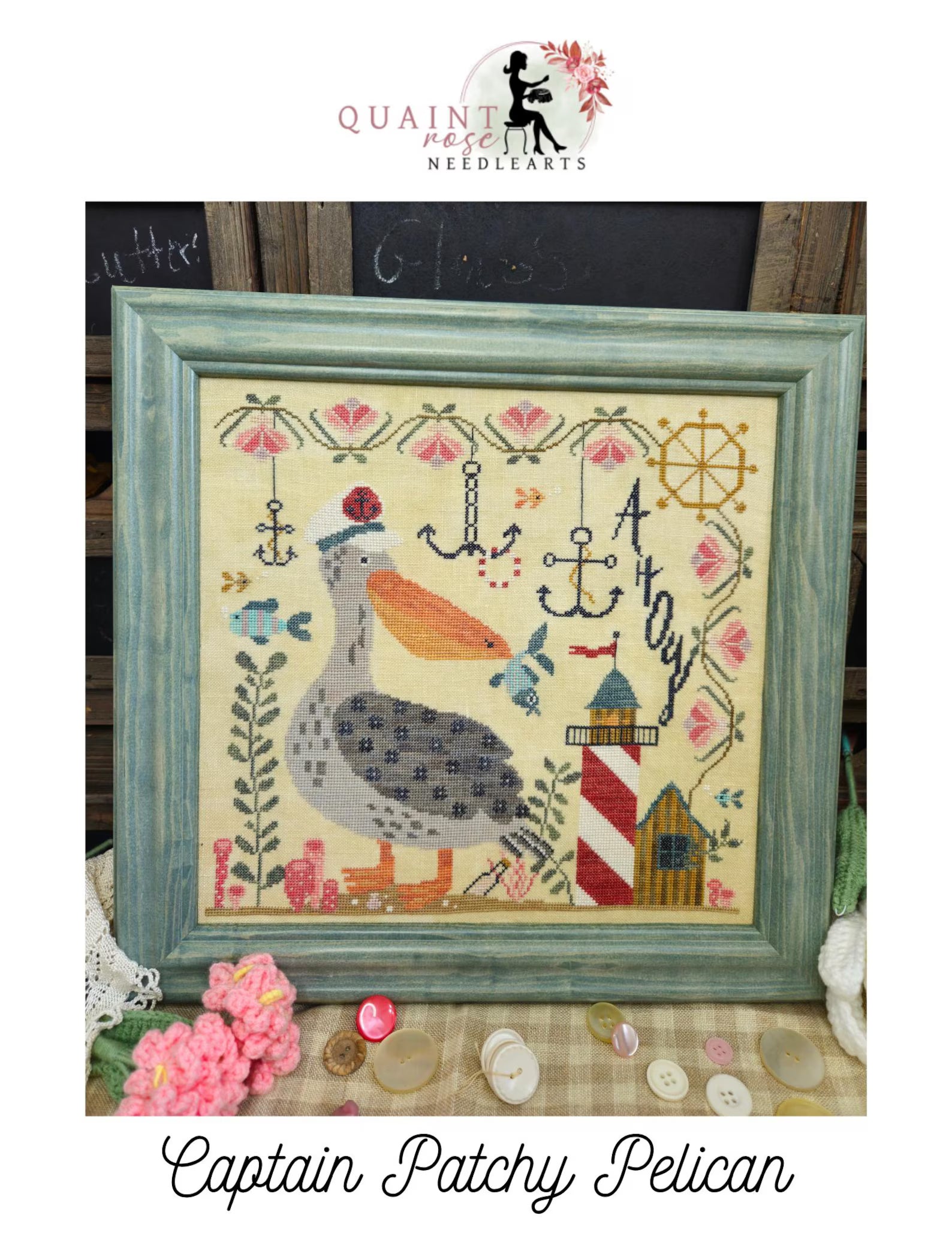 Quaint Rose NeedleArts - Captain Patchy Pelican