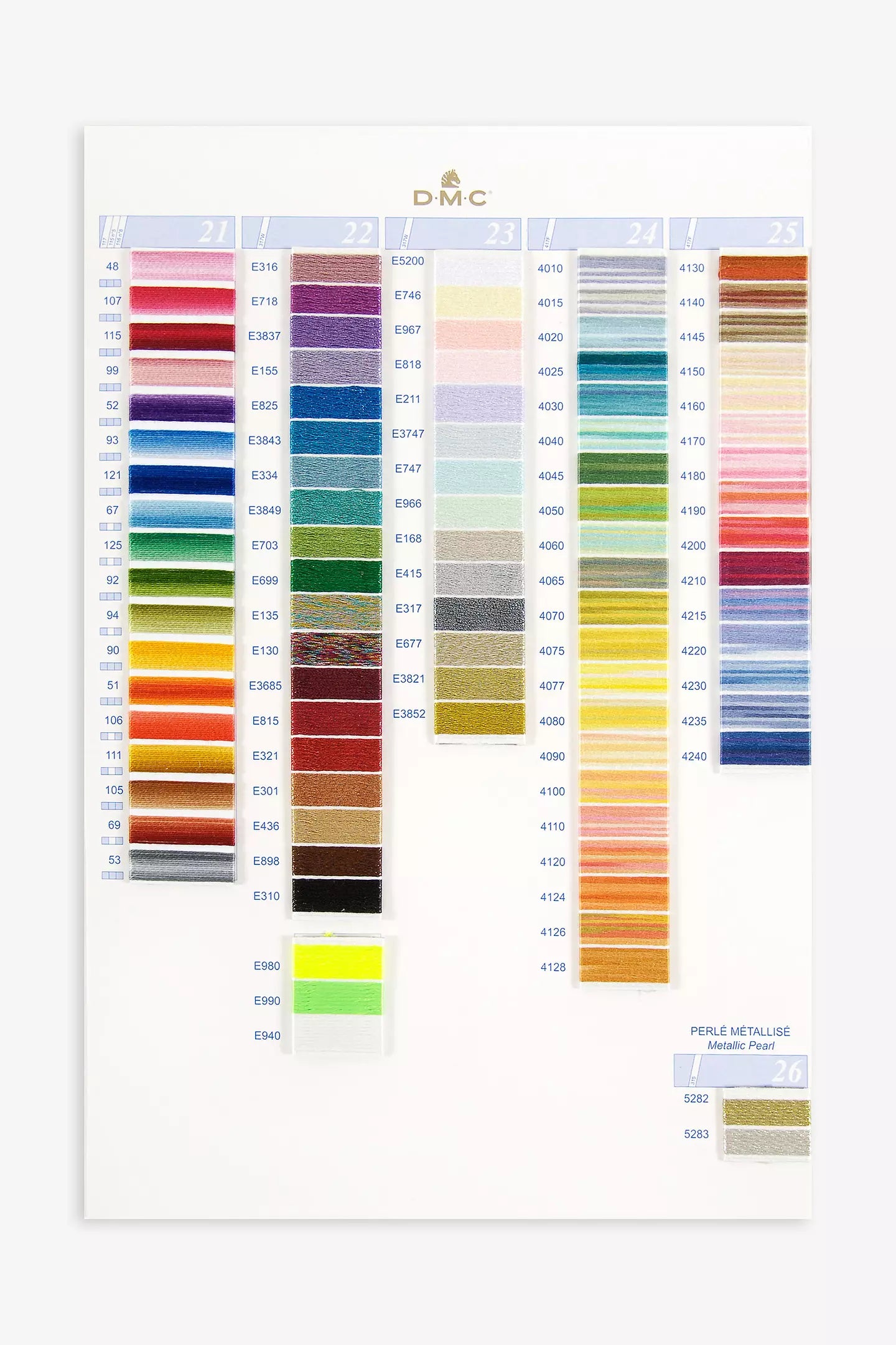 DMC Threaded Colour Card