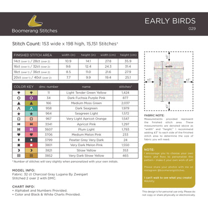 Boomerang Stitches - Early Birds