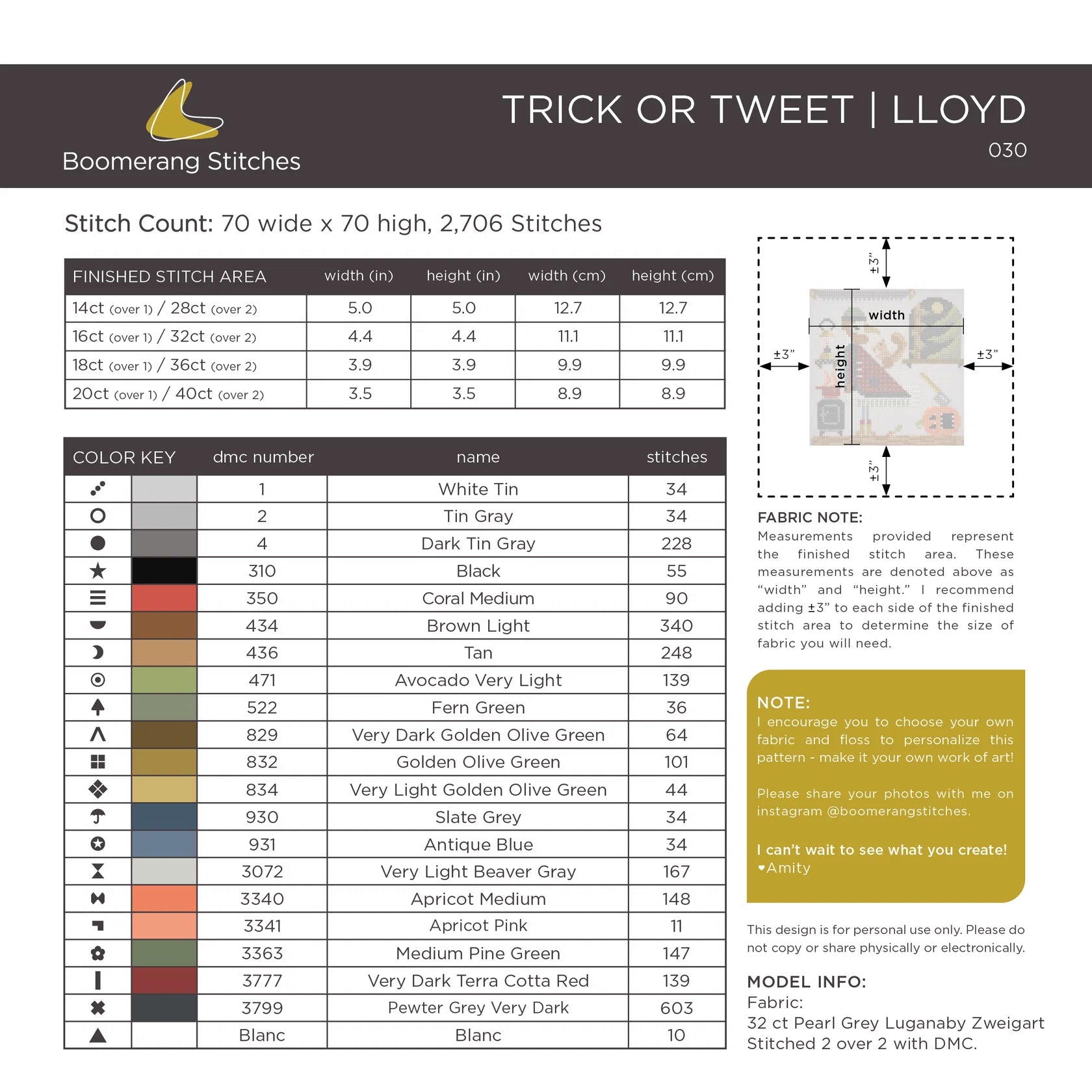 Boomerang Stitches - Trick or Tweet Lloyd