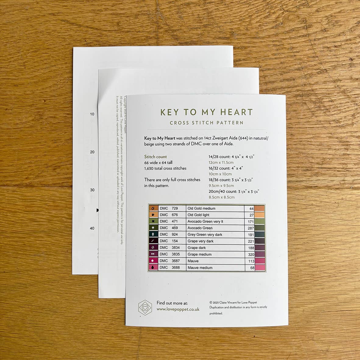 Key to my Heart - Printed Pattern