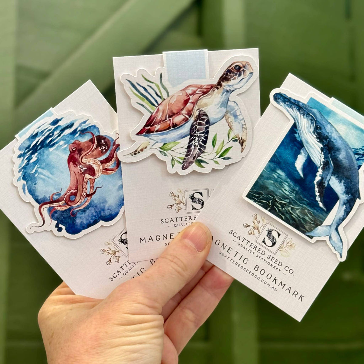 Ocean Magnetic Bookmarks - Humpback Whale, Octopus, Turtle