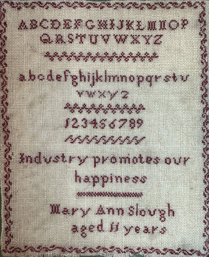 Cross Stitch Antiques - Mary Ann Slough, Specimen Sampler