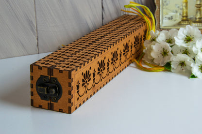 Wooden Needle Organizer for Embroidery and Cross Stitch: Lavender