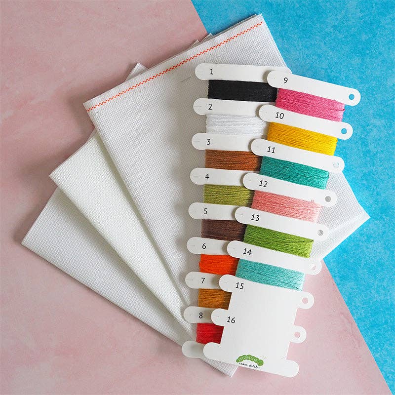 Hello Sunshine - Cross Stitch Kit: Full Kit (14 count aida)