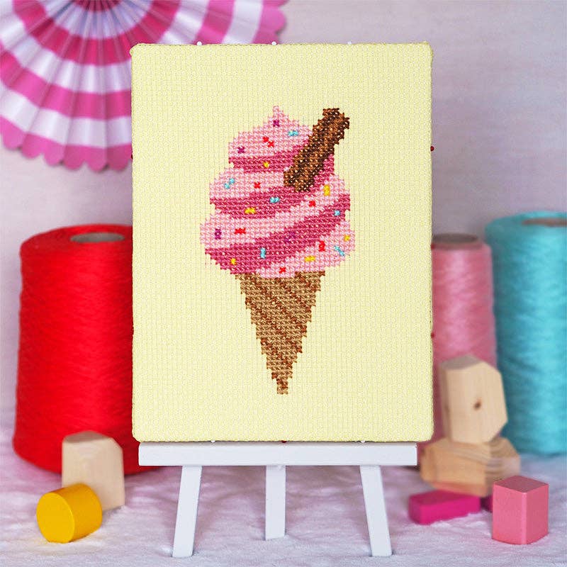 Ice Cream Whippy - Junior Cross Stitch Kit: Standard kit