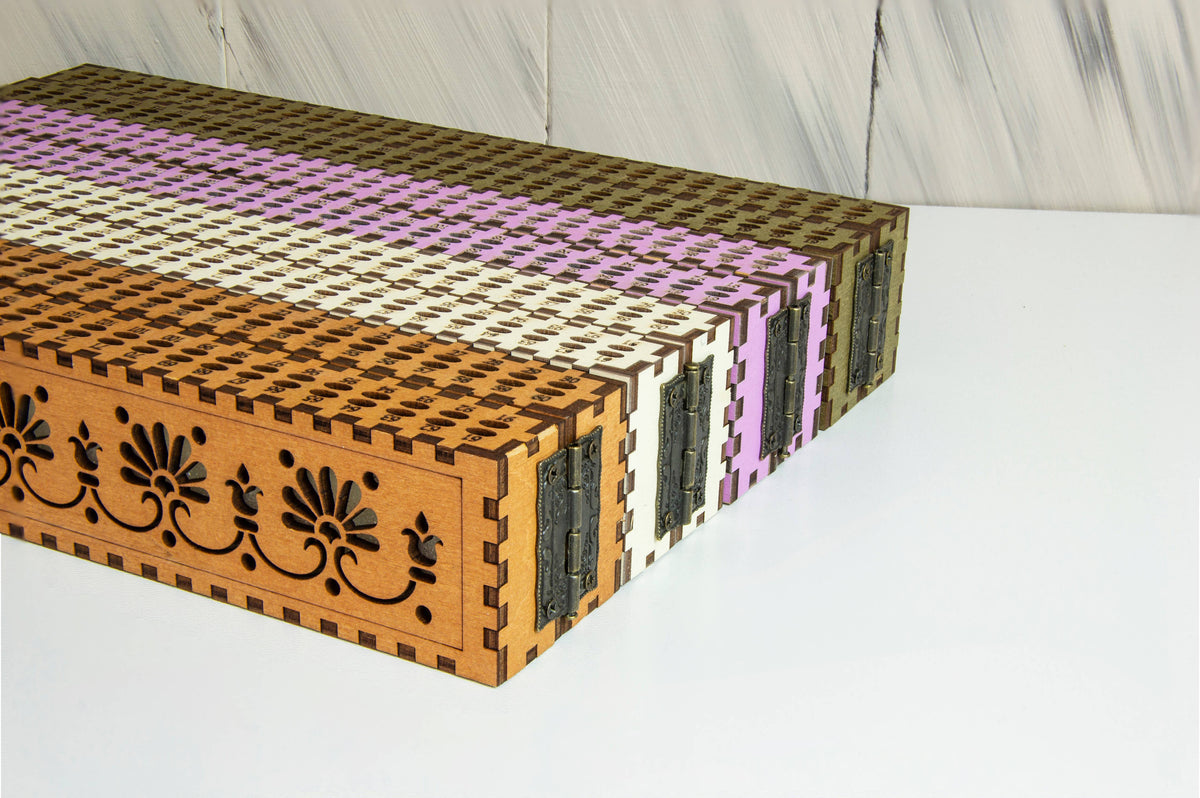 Wooden Needle Organizer for Embroidery and Cross Stitch: Lavender