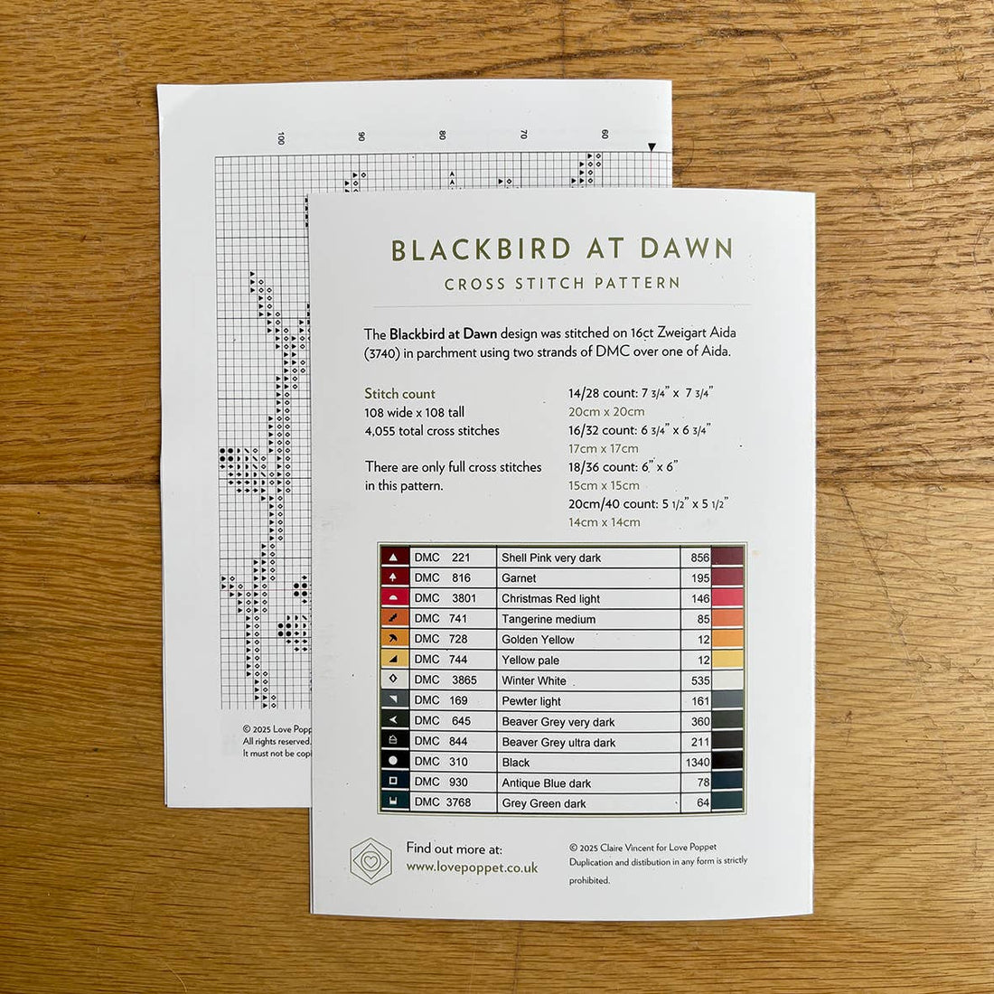 Blackbird at Dawn - Printed Pattern