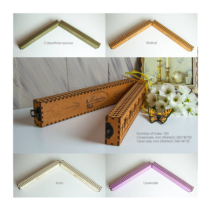Wooden Needle Organizer for Embroidery and Cross Stitch: Lavender