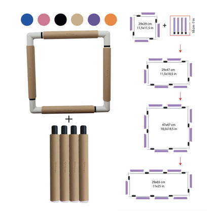 Nurge Embroidery Snap Frame 29cm x 29cm in 6 Colours