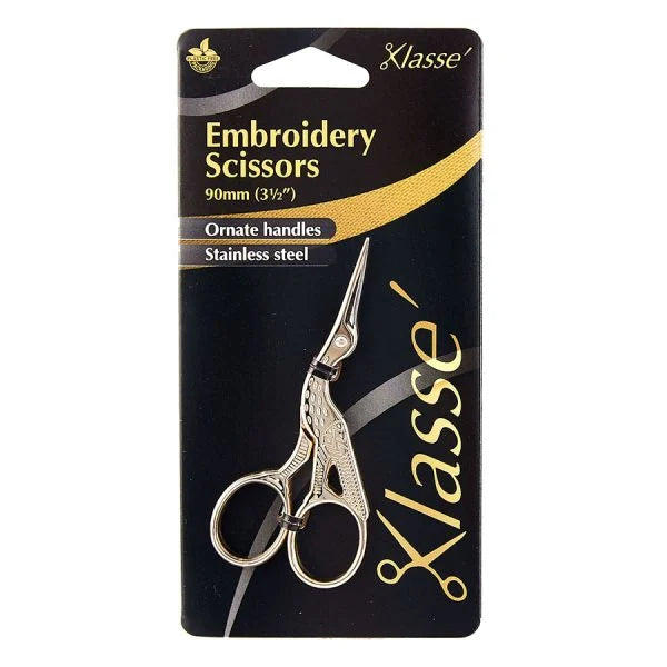 Klasse Embroidery Scissors 3.5inch Stork Gold