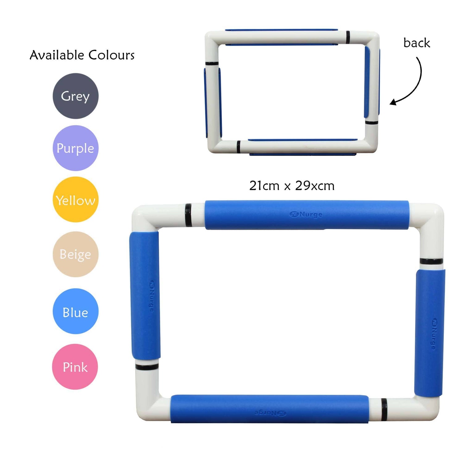 Nurge Embroidery Snap Frame 21cm x 29cm in 6 Colours