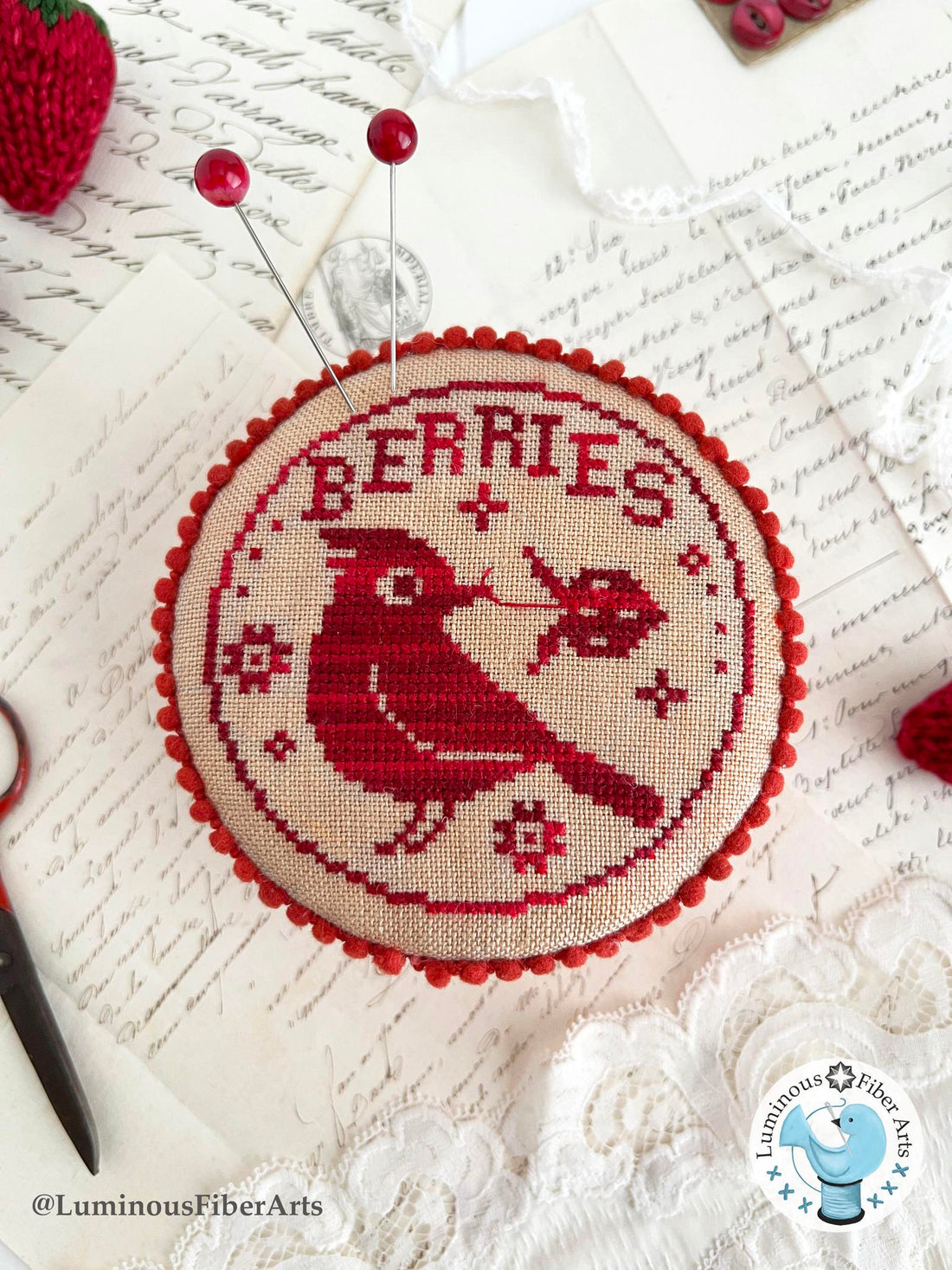 Luminous Fiber Arts - Bird in the Berry Patch