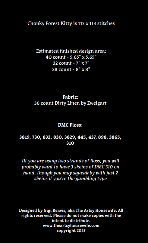 Artsy Housewife - Chonky Forest Kitty