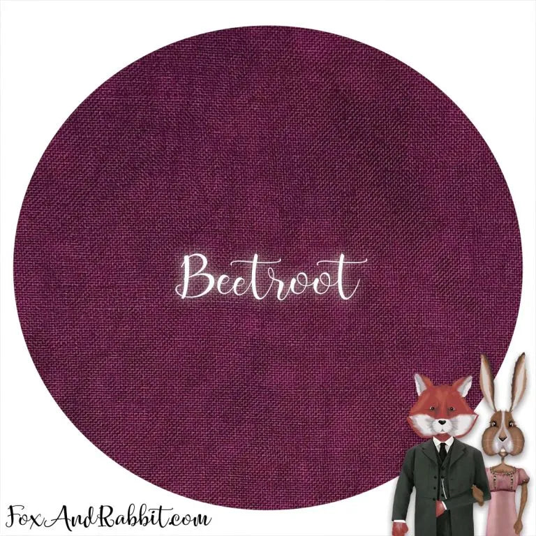 Hand Dyed Linen - Fox and Rabbit Beetroot