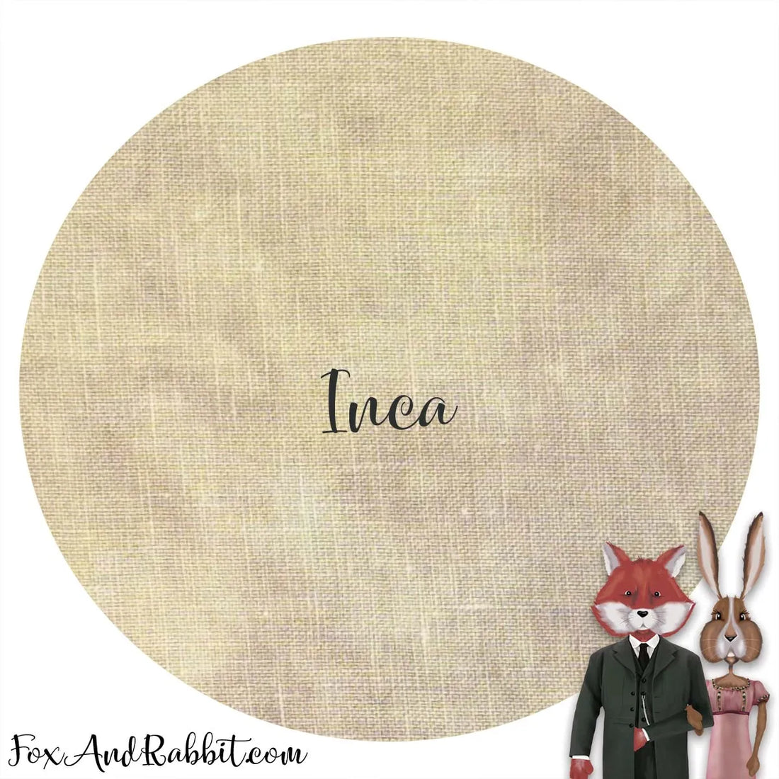 Hand Dyed Linen - Fox and Rabbit Inca
