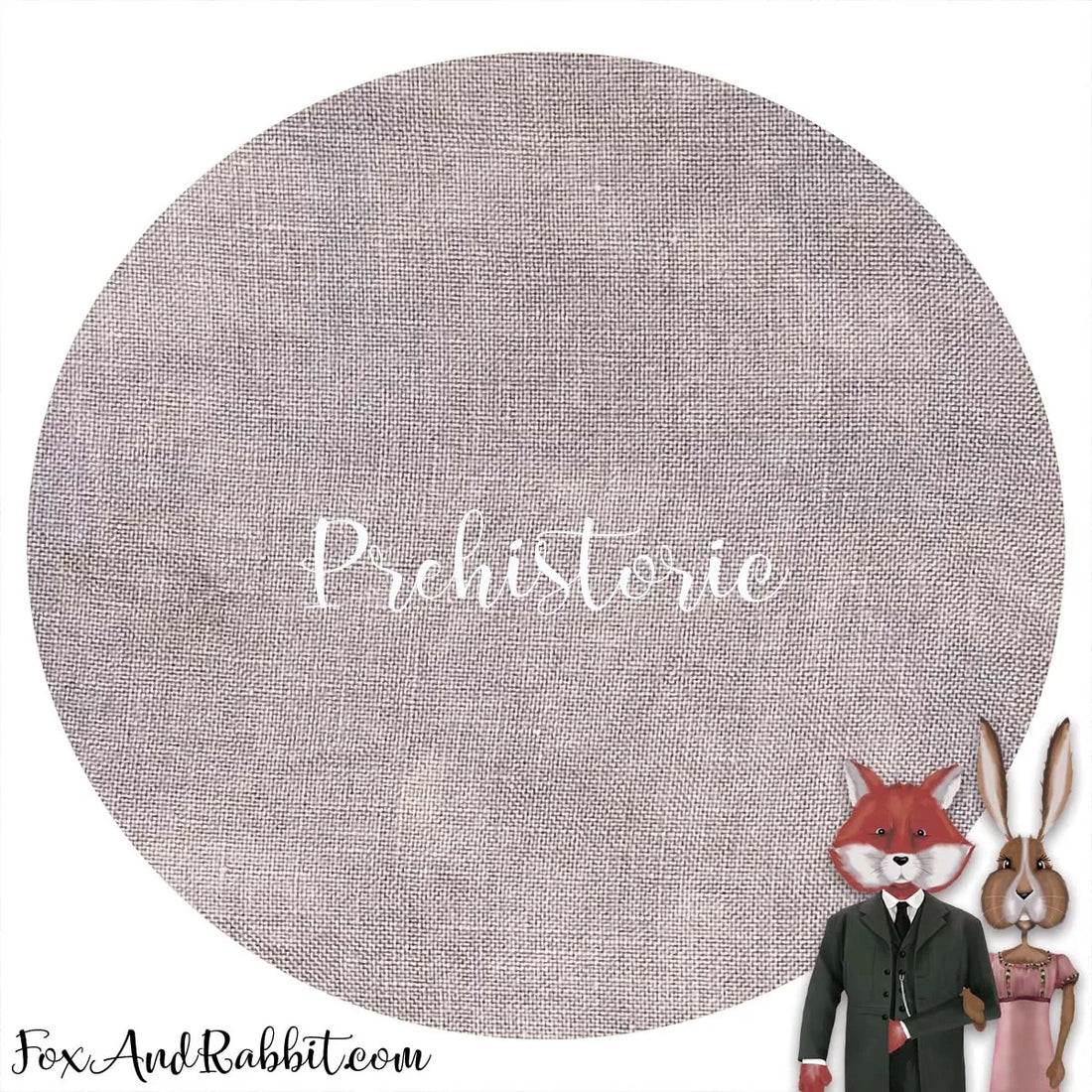 Hand Dyed Linen - Fox and Rabbit Prehistoric