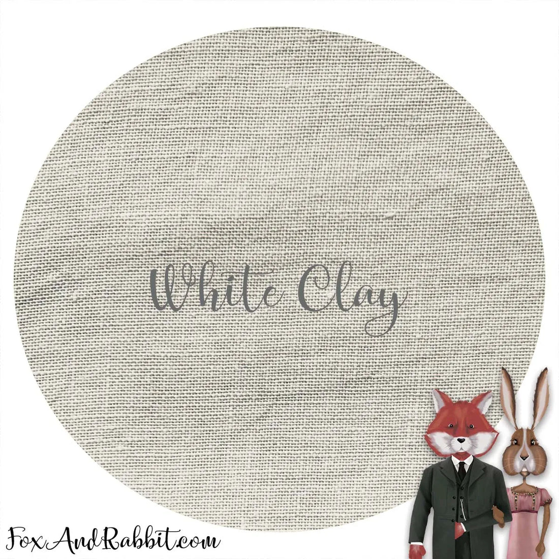Hand Dyed Linen - Fox and Rabbit White Clay