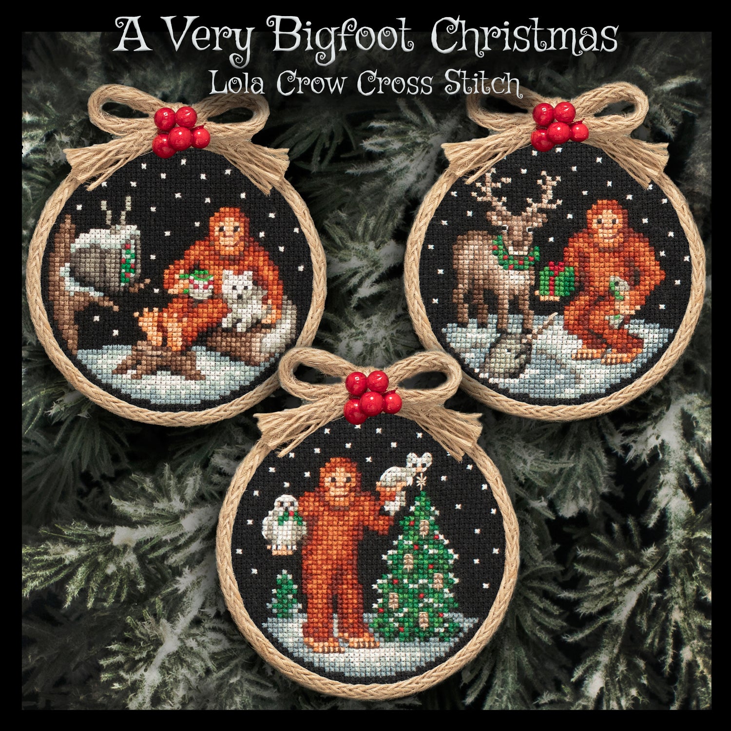 Lola Crow - A Very Bigfoot Christmas Ornament Set