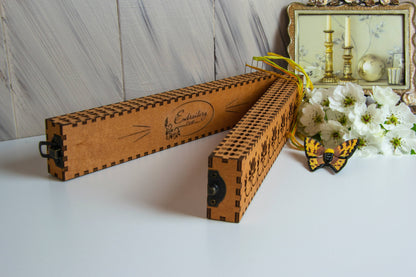 Wooden Needle Organizer for Embroidery and Cross Stitch: Lavender