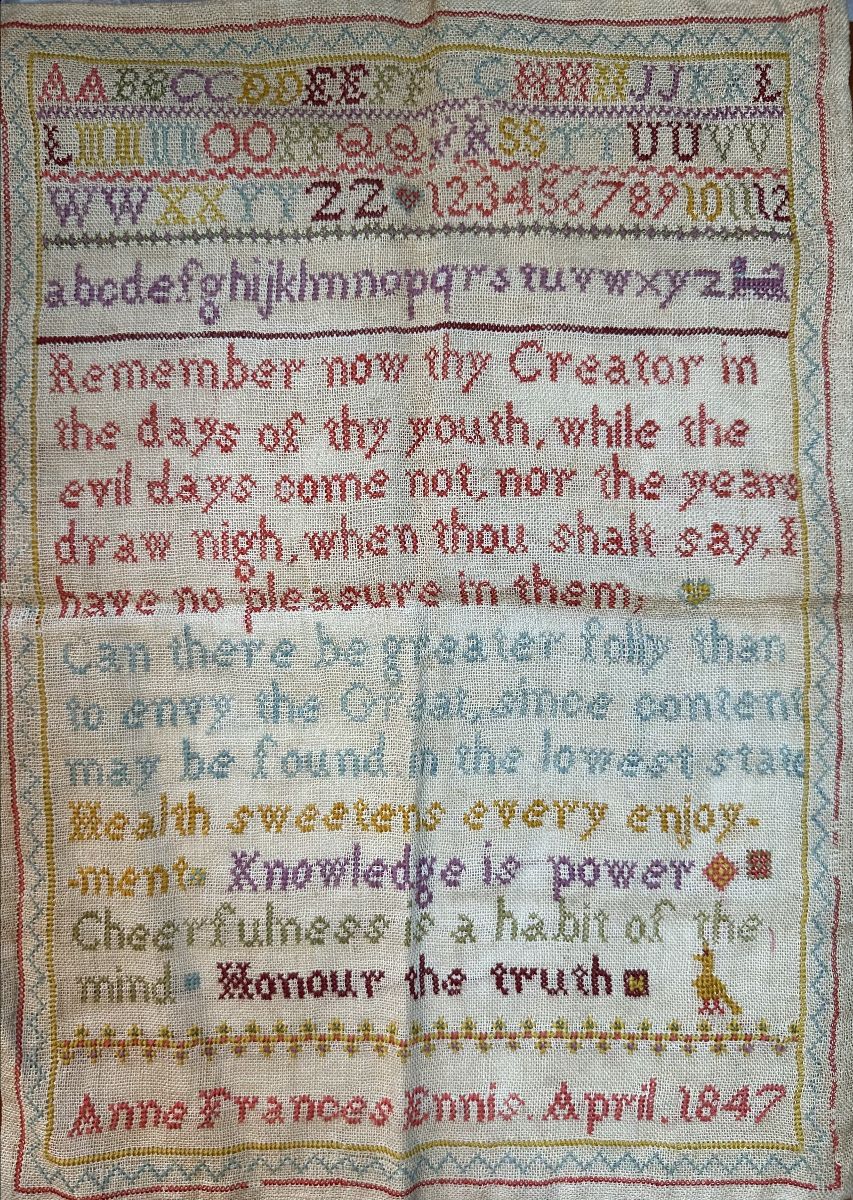 Cross Stitch Antiques - Anne Frances Kirkpatrick, 1847 Words to Live By