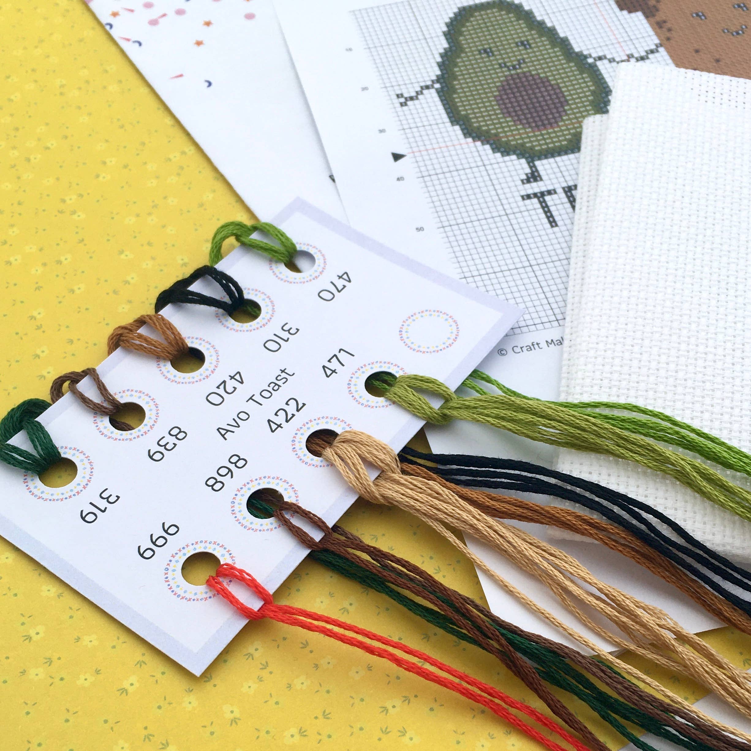 Avo Toast Cross Stitch Kit