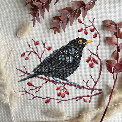 Blackbird at Dawn - Printed Pattern