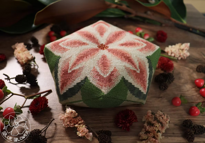 The Blue Flower - Poinsettia Biscornu