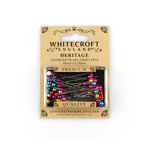 Heritage Pearl Head Pins Assorted colours - 10 cards of 80