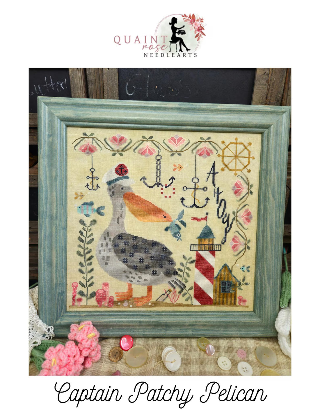 Quaint Rose NeedleArts - Captain Patchy Pelican