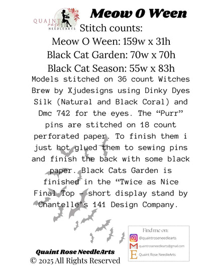 Quaint Rose NeedleArts - Meow O Ween
