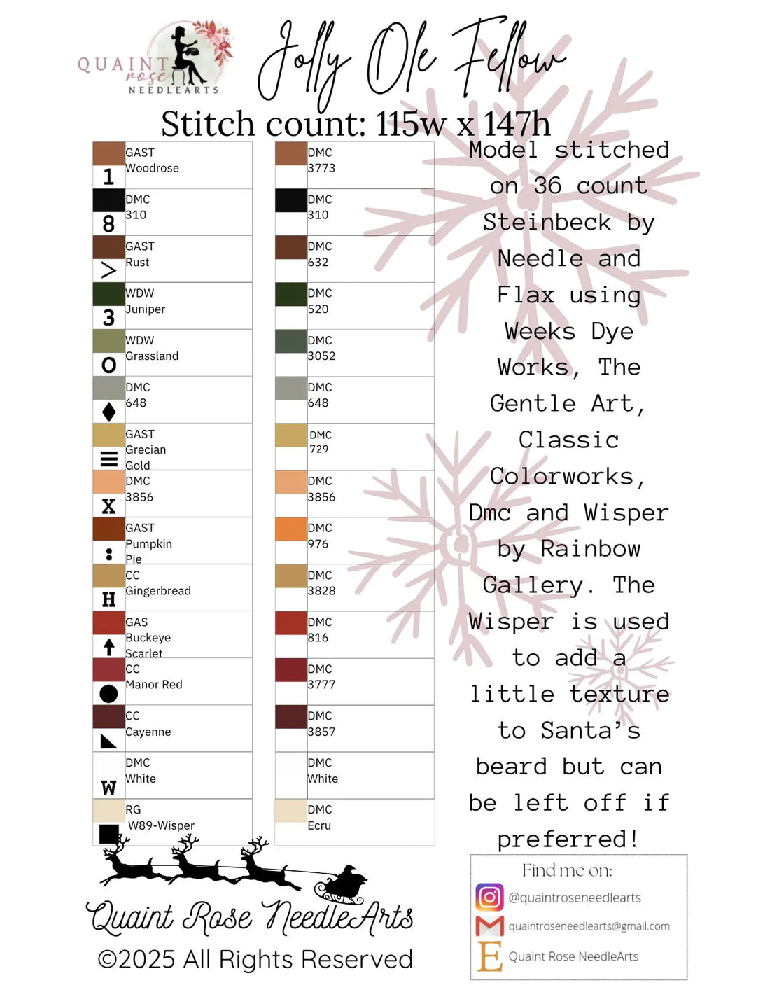 Quaint Rose NeedleArts - Jolly Ole Fellow