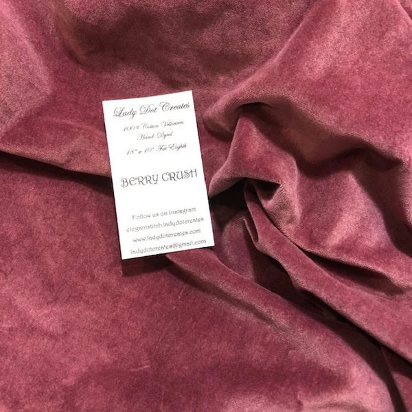 Hand Dyed 100% Cotton Velveteen - Berry Crush