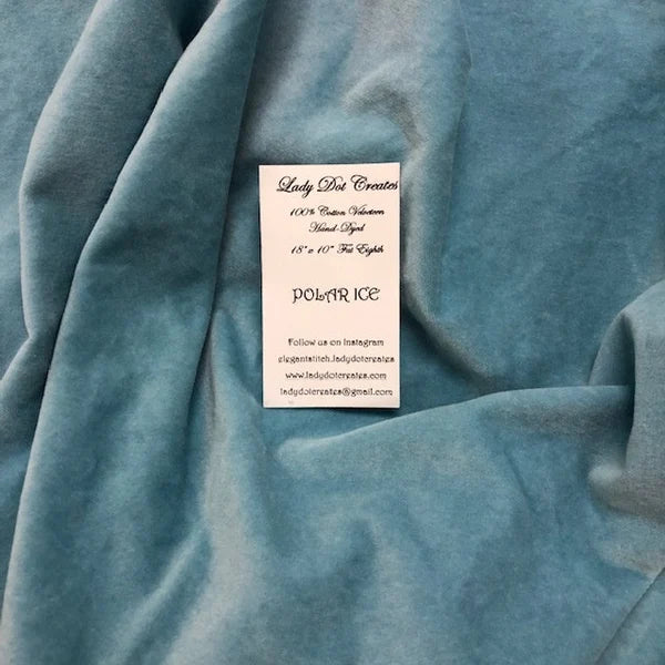 Hand Dyed 100% Cotton Velveteen - Polar Ice