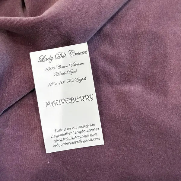 Hand Dyed 100% Cotton Velveteen - Mauveberry