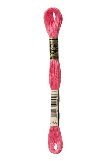 6. DMC 3705 to - 3829 6 Strand Cotton